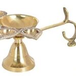 Ekan Panch Aarti and Pooja Hand Bell Combine Set, Brass Pooja Accessories, 50 Gram Pack of 1