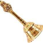 Traditional Brass Pooja Bell for Mandir Use Pure Sound, Handcrafted Design, Ideal for Aarti, Daily Worship, and Gifts