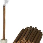 Derlina || Mosquito Repellent | Panchagavya Dhoop Sticks | Dhup Sticks with Stand Holder.| Made of Cowdung, Natural Herbs, Havan Samagri. |for Daily Pooja, Non Chemical Mosquito Repellent. Pack of 30