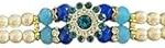 Manwaran Premium Meenakari Beaded Panel Rakhi for Brother - Luxury Multi-Strand Pearl Blue Gemstone Raksha Bandhan 2025 Gift | Handcrafted Wide Band Designer Rakhi for Bhaiya| Akshat Roli Combo