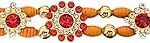 ManWaran meenakari Rakhi with Orange Beads, Red Stones, and Gold Accents |Set of 1|Rakhi combo set for Brother| Roli and Akshat (Combo)