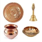Chkoteravatiya Brass Pooja thali Combo Set with ghanti, Diya, lota