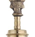 DOKCHAN Brass Hanuman Bell for Pooja Handcrafted Pure Brass Puja Bell with Hanuman Sitting Handle for Temple Brass Pooja Bell (Size - 21cm)