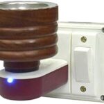 Paxos Kapoor Dani Incense Holder Electric Camphor Burner Beautiful Smart Ceramic Kapur Dani Night Lamp with Switch,Aroma Diffuser and Dhupdani with Bakhoor,for Office and Home (Wooden)