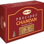 HEM Precious Chandan Fragrance Incense Cones | Agarbatti for Home Freshness, Positive Energy & Yoga Meditation | Pooja Item for Home | Burning Time - 25-30 Minutes | Handcrafted | Low Smoke |120 cones