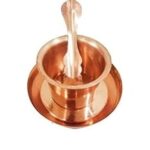 Aditya Shopping Copper Pancha Patra Set- Panchapatra with Plate and Spoon- Copper Udharini for Pooja 7 INCH