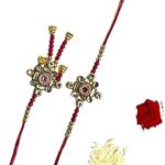 Akshat Enterprises - Bhaiya, Bhabhi Rakhi With Roli Chawal (Red)