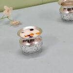 SHRI Kaila MAI Traders Germen Silver Plated Pooja Kalash (Lota) for Home Temple, Pooja Items for Gift, Decorative Kalash for Pooja Room Diameter (2.2 inch).