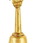Siyaram Collections Aarti Brass Bell Pooja Ghanti Musical Instruments for Puja and Gift H - 4 inch (Brass, Golden)