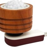 AL- FALAH Kapoor Dani Incense Holder Electric Camphor Burner Beautiful Smart Ceramic Kapur Dani Night Lamp With Switch,Aroma Diffuser And Dhupdani With Bakhoor,For Office And Home (Wooden)