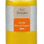 Shaalvi Organics A2 Gir Cow Bilona Ghee, Organic & Natural Desi Ghee, Made Using Traditional Vedic Bilona Method, FSSAI Certified, Immunity Booster, Gluten-Free, High Nutrition, Premium Glass Jar - 1L