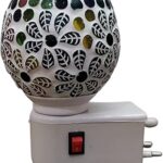 DS ENTERPRISE Ceramic Kapur Dani Electrical Camphor Diffuser.Home Fragrance Aroma Glass Kapoor Dani & Essential Oil Diffuser Burner & Night Lamp-2052-Lovy