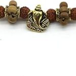 Digital Dress Room Ganesh Chaturthi Rakhi Mauli Kalawa Puja Accessories Designer Gold Plated Ganesh Ji Rudraksha Ganpati Bappa Damru Tulsi Bead Multicolor Thread Bracelet/Pooja Moli/Raksha Sutra
