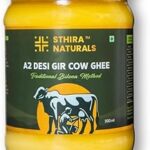 Sthira Naturals A2 Desi Cow Ghee | LAB Tested | Curd-Churned Bilona Ghee | Grass-Fed A2 Gir Cow Ghee | Pure Nutrient-Rich And Healthy (500 ML)