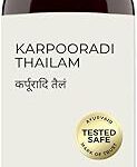 AyurVAID Karpooradi Thailam 200ml | First & Only TESTED SAFE for Heavy Metals | Ayurveda Medicine for Pain Relief | Joint & Muscle Pain, Chest Congestion Relief | With Camphor & Sesame Oil