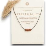 AKARSHAN CREATION Natural Small And Big Round Shaped 5 Mukhi Rudraksha Mala Prayer Beads with Red And Black Tassel Original Certified By Lab Panchmukhi Rudraksha Used For Men And Women Prayer Rosary