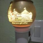 SHREE HANS CREATION Ceramic Kapur Dani Electrical Camphor Diffuser Home Fragrance Oil Burner Aroma Night Lamp (Pcs-1 Ram Mandir-J)