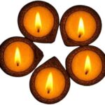 Panchagavya Vilakku lamp 20 + Ghee Diya Bhatti Cotton Wicks 20 (Packed in Two Plastic containers)