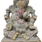 Handmade 100% Eco-Friendly Tulsi Clay Ganesha Idol | Ganpati Murti | Ganesha Statue kit for Ganesh Chaturthi Gift 79 (12 inch)