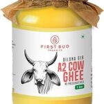 First Bud Organics Bilona Gir A2 Cow ghee 1l |100% Fresh Pure Desi Ghee Organic Non-GMO Cow Ghee | Made Using Traditional A2 Cow Ghee Bilona Method