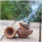 Vedic Yantram Vastu Suddhi Cow Dung Havan Cups for Pooja/Sambrani Cups (27pc) & Special Incense Powder as Dhuna, Loban, Neem, Guggul, Bhimseni Camphor/Dhoop Cups