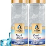 The Aroma Factory Pure Bhimseni Camphor, Fresh Active, Zero Residue Kapoor with Fragrance for Pooja, Aarti Kapur | Bottle Pack of 2 x 80gm