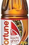Fortune Premium Kachi Ghani Pure Mustard Oil, 910G PET Bottle (Weight May Vary)