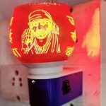 SHREE HANS CREATION Ceramic Kapur Dani Electrical Camphor Diffuser.Home Fragrance Aroma Glass Kapoor Dani & Essential Oil Diffuser Burner & Night Lamp -465 -(Sai Baba)