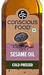 Conscious Food Sesame oil in PET bottle | High in Antioxidants, Delicious & Healthy | Cold Pressed Sesame | Til OiL Pack of 1000ml