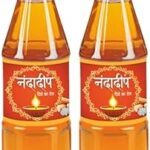 Nandadip Pooja Til Oil - 900 ML | Chemical-Free | No- Alcoholic | No Smoke | Natural Fragrance | Lamp | for Everday Diya Deepak Deepam- (Pack of 2 Pc)
