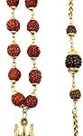 Divine Hindu 5 Mukhi Rudraksha Om Trishul Bracelet Combo | Gold Plated 3 Bead Rudraksha Bracelet | Shiva Spiritual Combo | For Men & Women