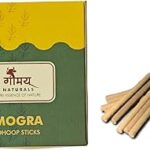 Gaumaya Naturals Mogra and Cow Dung Dhoop Sticks, 100% Organic, Traditional Cow Dung Incense | 40 Sticks