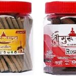 SHREE GURU VANDANA DHOOP V AGARBATTI Chandan 120 Incense Sticks - Rose 40 Big Cones Best for Pooja,Spa and Home Fragnance