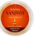 BhaktiDham Sanjyot Pure Ghee Diya for Puja, Ready to Use, 100 Diyas