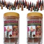 DHOOP AGARBATTI SAMAGRI Natural Dhoop Cones Mix - 70 Cones | Lavender Rose Sandal Mogra | Pure Long-Lasting Dhoop Cones for Pooja Meditation Home Fragrance | Pack of 2 Eech Jars 35 Cones.