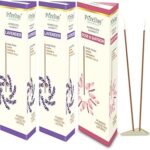PureDay Bambooless Agarbatti | 200 Dhoop Sticks | Pack of 3 | Lavender - 160 Sticks & Rose & Saffrron - 40 Sticks | No Bamboo, No Charcoal, Lasting Aroma | Free Ceramic Stand