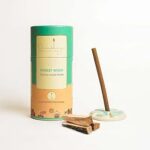 Nirmalaya Premium Forest Wood Bamboo-Less Dhoop Sticks | 100% Natural Organic | 40 Sticks with Ceramic Stand | Long-Lasting and Soothing fragrances for Pooja, Meditation, Yoga and Aromatherapy