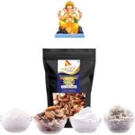 LEEVE DRY FRUITS Fresh | Shree Ganpati Prasadam | Khirapat | 400 gram Pack | Whole Mix Dry fruits | Grated Coconut | Cristal Sugar | Pithi Sakhar | Ganesh prasad | Mix Dry Fruits for Prasad