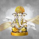 BLADESMITH Ganesh Ji for Puja, Ganpati Murti, Ganesh Idol for Home, Office, Living Room, Decorative Items, and Home Decor (White)