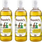 Topale's 100% Pure Wooden Cold Pressed White Sesame Oil 100ML | Lakdi Ghana Til Oil for Cooking | White Sesame Oil for Skin & Hair | Unrefined, Chemical-Free, Omega-6 Rich, Ideal for Heart (Pack of 3)