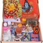 Click Pujan Shiv Kripa Pujan Kit - Dhoop Sticks/Chandan Tikka/Gangajal/Rooi Batti/ATAR/Akshat/Kalawa |All in One | Divine Samagri Box for Devotional Offerings