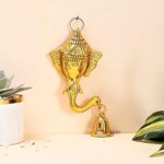 Ascension Ganesh Ji Wall Hanging with Bell Lord Shree Ganesha Face Sculpture for Home Office Pooja Room Decoration Diwali Gift Religious Item Decorative Showpiece Metal Ganesh ji Statue