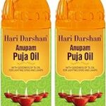 Hari Darshan Anupam Pooja Diya Oil | Herbal Blend for Daily Worship | Deepam with Till Extracts for Temple and Home Worship | Long-Lasting Bright Flame for Auspicious Rituals | Pack of 2-900ml Each