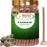 Betala Fragrance Loban Flavour Dhoop Sticks for Pooja, Pack of 200 Gm Dhup Batti with Holder, Agarbatti, Incense Stick, Sandal, Cones, Cup, Sambrani (200 Gm, LOBAN)