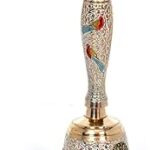 Craftomanic? Pure Brass Hand-held Designer Hindu Puja Bell/Ghanti for Poojan,Aarti Or spritiual or Religious Purpose (7" inch)