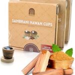 DEVAYAM Premium Sambrani Havan Cups | Pack of 7 | Traditional Lobhan Cups | Made with Laung, Bhimseni Kapur, Guggal & Herbs | Ideal for Puja, Meditation, Yoga & Aromatherapy (Royal Chandan)
