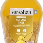 Anveshan A2 Gir Cow Ghee Bilona Method 1Liter, Traditional Bilona Method, Cultured, Immunity Booster, Pure, Natural, Healthy, Fresh, Lactose And Gluten Free