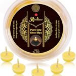 R Wellness Ghee Diya for Puja - 100% Pure Cow Ghee, Wax-Free, Vegan Batti