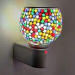 Online Zone | Kapur Dani Electrical Camphor Diffuser. Glass Kapoor Dani & Essential Oil Diffuser with On Off Switch to Toggle Between Burner & Lamp (Star Multi)