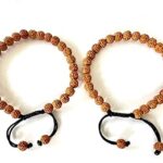 HONODIX Unisex-adult 5 Faced Panchmukhi Rudraksha Bracelet 7 mm (Brown) -Pair of 2 Bracelet